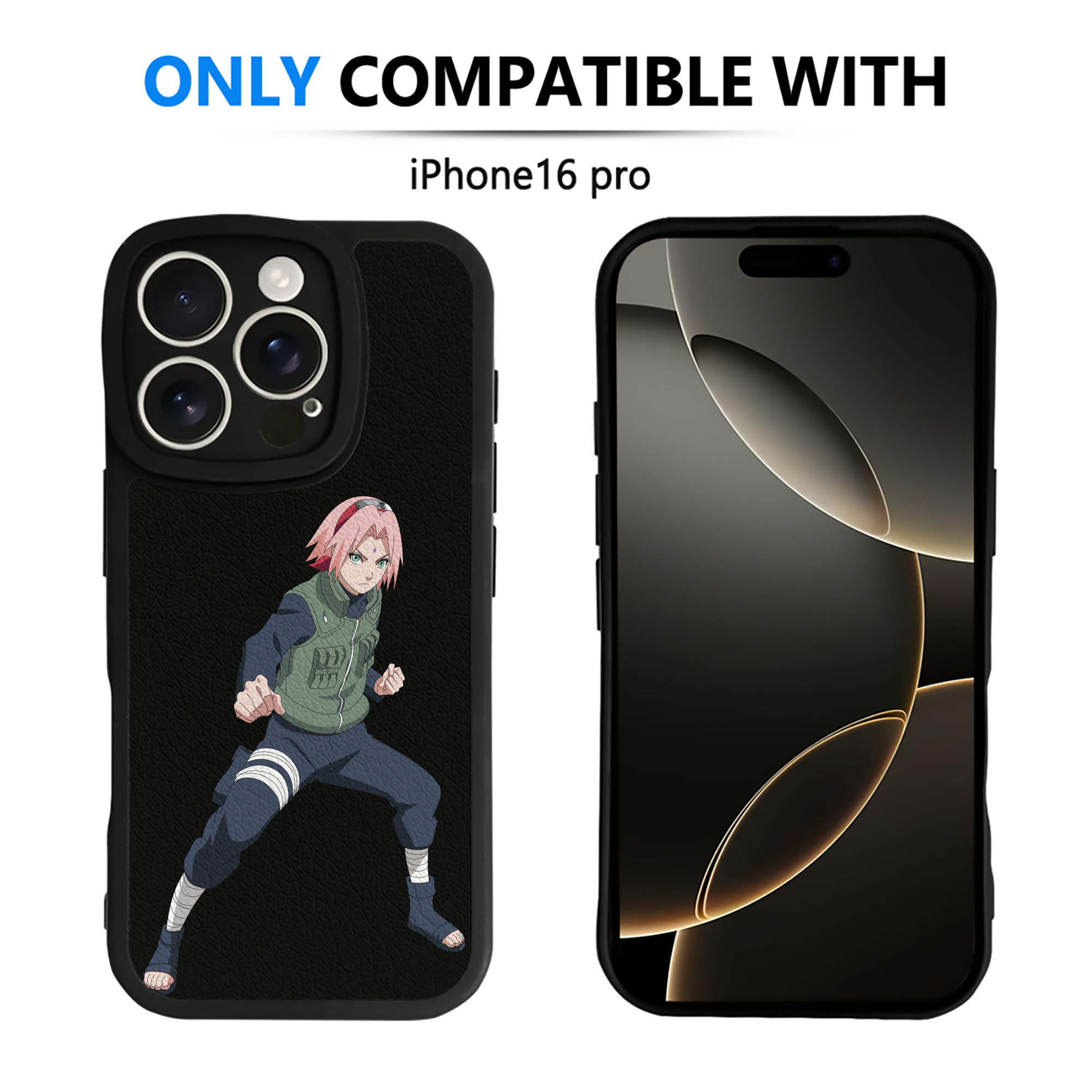 （画像用） NARUTO -ナルト- 春野サクラ Haruno Sakura 【iPhone 16シリーズ対応】シリコンスマホケース（レザー調） 材質：シリコン